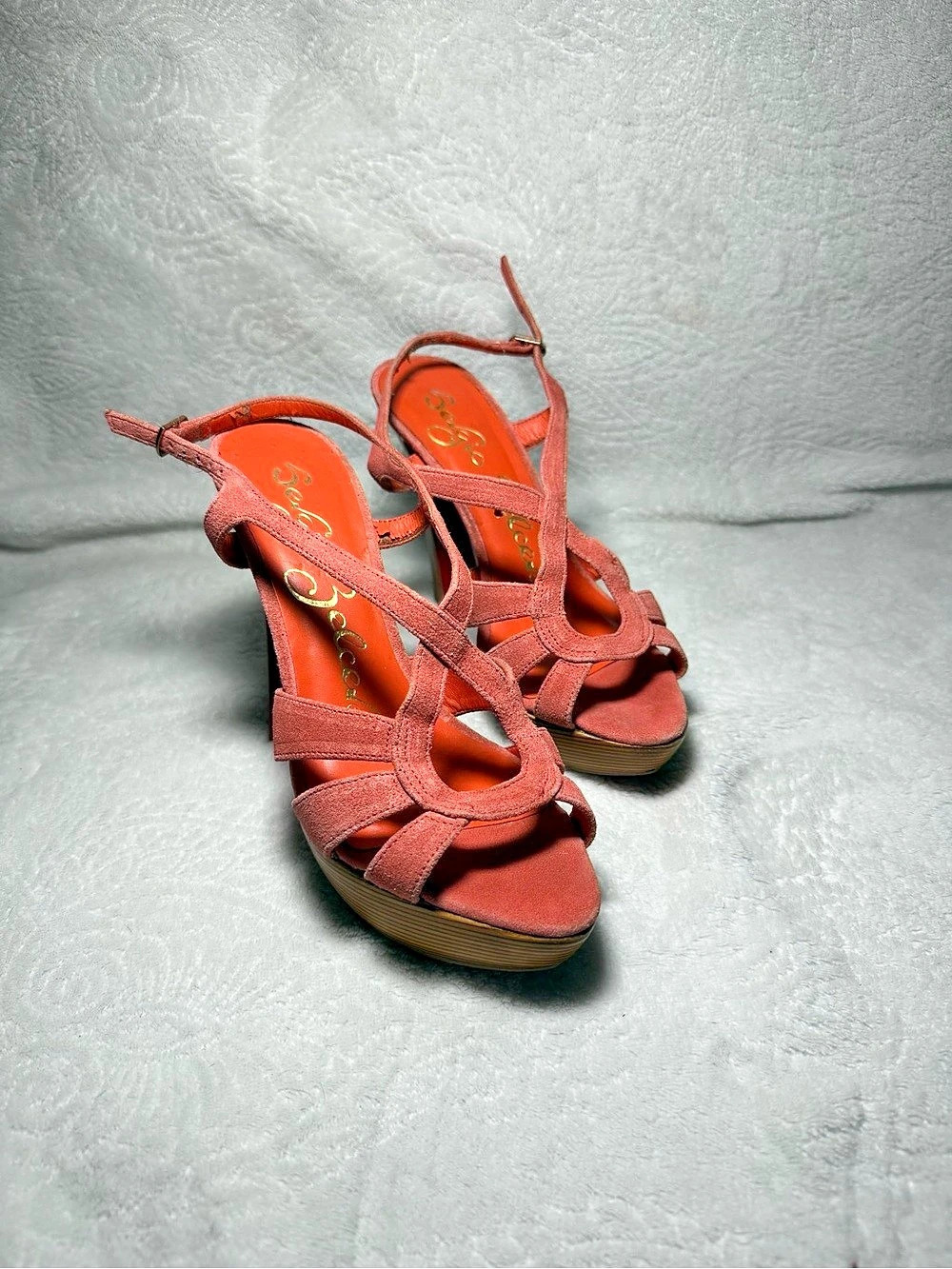 Sergio Zelcer Strappy Platform Heels in Pink